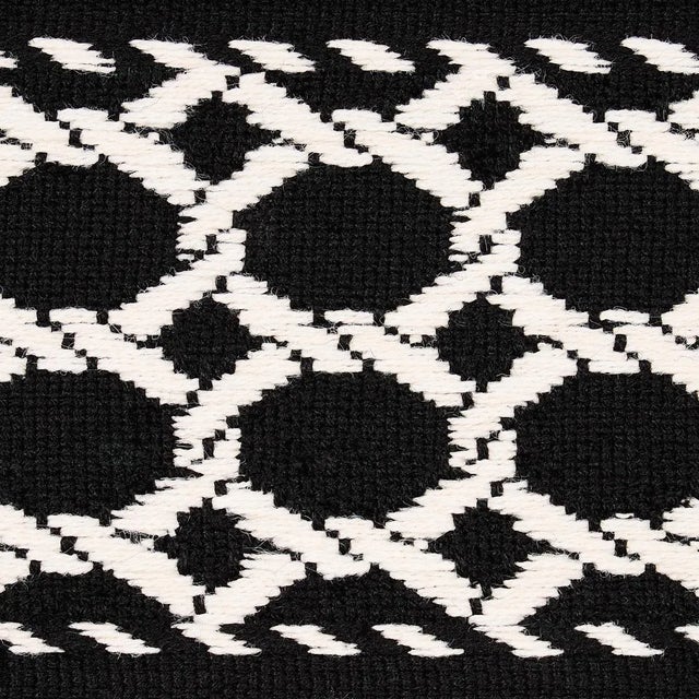 Contemporary Sample - Schumacher Lattice Tape in Black For Sale - Image 3 of 4