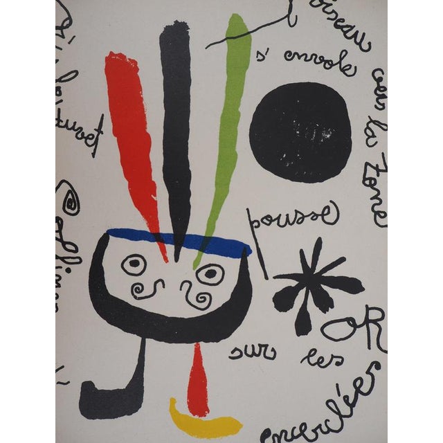 Joan MIRO (1893-1983) The surreal bird Original color lithograph On thick paper 24 x 31 cm (c. 9 x 12 inches) Edited in...