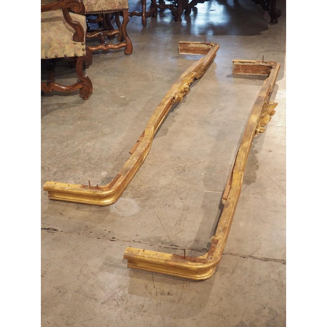 Gold Circa 1850 Long Antique French Giltwood Valances or “Cantonnieres”- a Pair For Sale - Image 8 of 13