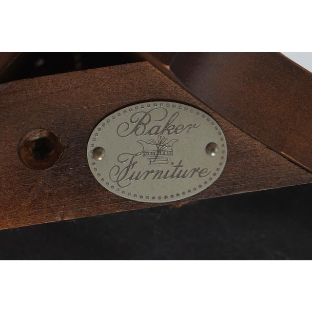 Set of Eight Baker George III Chippendale Style Burl Walnut Dining Room Chairs For Sale - Image 18 of 18