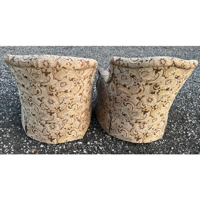 2000 - 2009 Schnadig Paisley Tufted Lounge Chairs - a Pair For Sale - Image 5 of 12