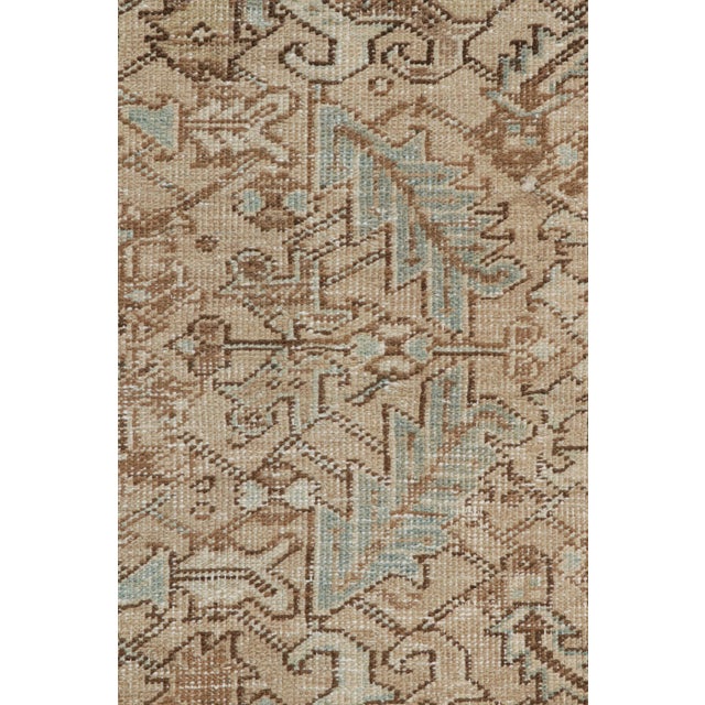 Traditional Vintage Turkish Rug in Beige-Brown and Blue Geometric Patterns, From Rug & Kilim For Sale - Image 3 of 7