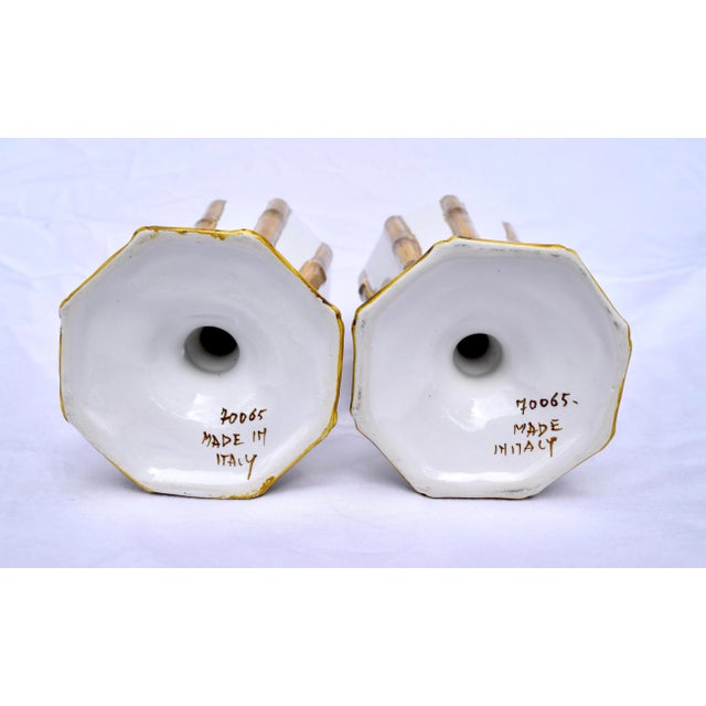 Majolica Bamboo With Dragonflies Beverage Goblets S/11 For Sale - Image 9 of 13