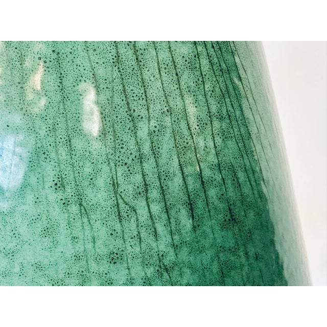 Large Turquoise Glazed Ceramic Floor Vase, Italy, 1950s For Sale - Image 6 of 18