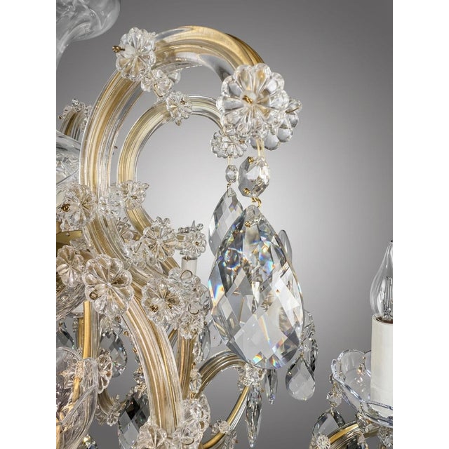 Metal Statement Marie Theresa Crystal and Brass Twelve Branch Chandelier For Sale - Image 7 of 8