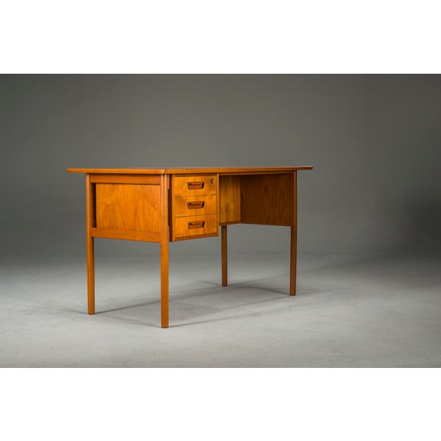 1960s Mid-Century Danish Teak Desk from Gunnar Nielsen Tibergaard, 1960s For Sale - Image 5 of 18