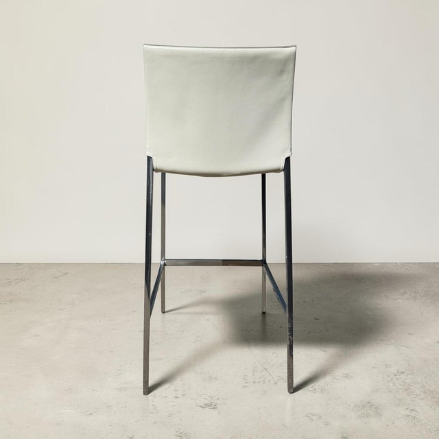 Early 21st Century Zanotta Lio Leather Counter Stools- A Set of 4 For Sale - Image 5 of 10