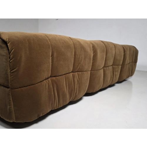 Modular Strips Sofa in Brown Velvet by Cini Boeri for Arflex, 1970s, Set of 5 For Sale - Image 10 of 11