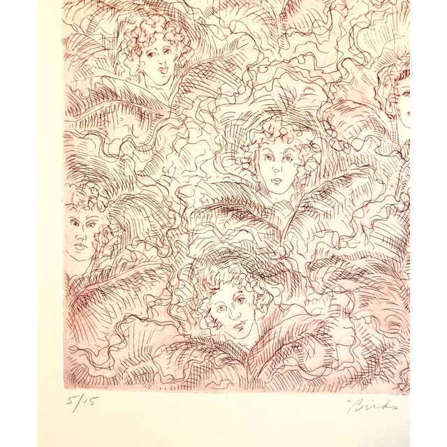 Late 20th Century Ann Chernow, Hand Colored Etching Vintage Hollywood Legends Etching with Watercolor Painting, 1994 For Sale - Image 5 of 6