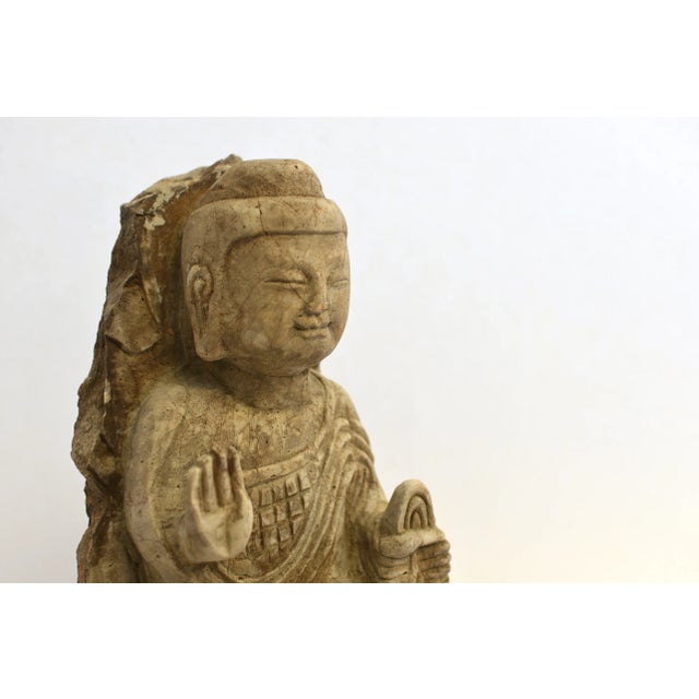 19th Century Solid Stone Young Buddha Shakyamuni 23 Lb For Sale In Los Angeles - Image 6 of 16