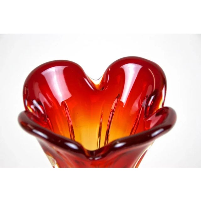 Orange Mid-Century Murano Glass Vase, Italy, 1960s For Sale - Image 8 of 15
