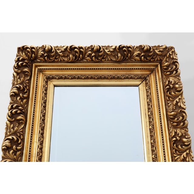 Gold Baroque Giltwood Mirror with Acanthus Carvings, France, 1880 For Sale - Image 8 of 11