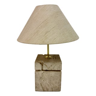 Vintage Italian Travertine Lamp by Fratelli Manelli, 1970s For Sale