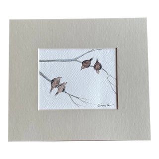 Matted Original Watercolor Painting “Double Date” For Sale
