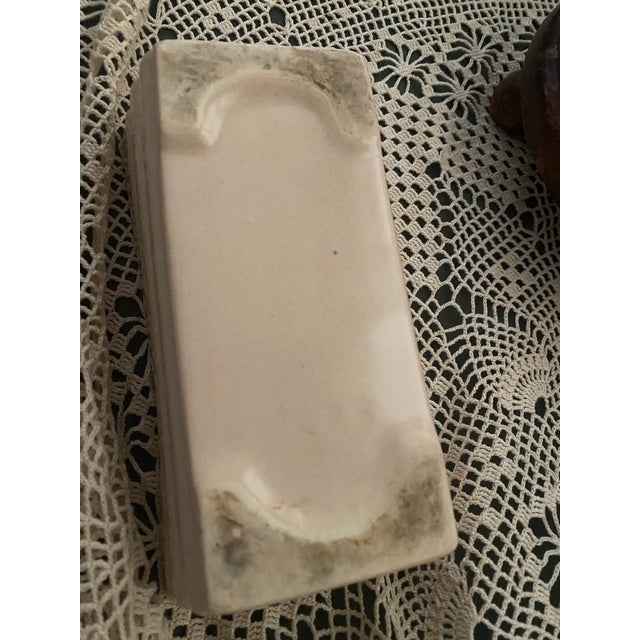 . Art Deco Creamy White Sculptural Ceramic Ribbed Rectangular Planter For Sale In Miami - Image 6 of 7