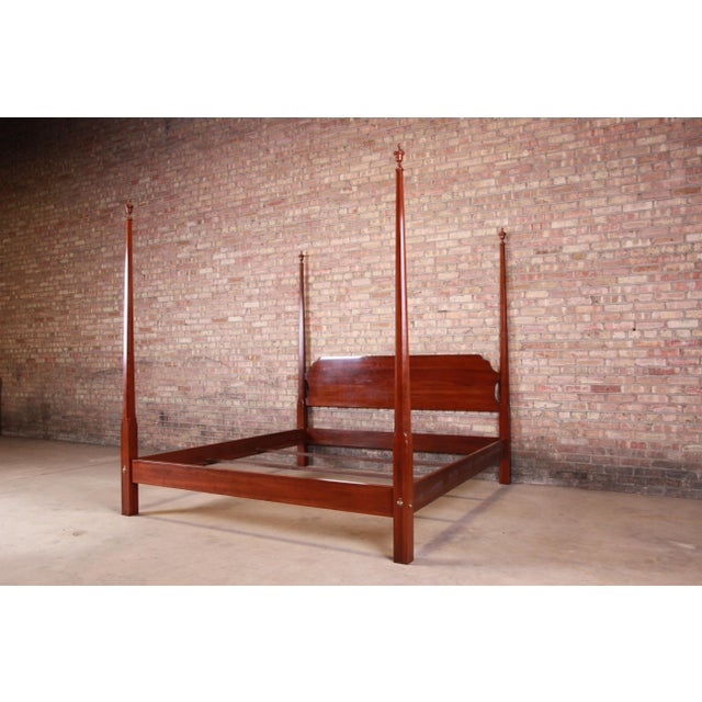 Ethan Allen Knob Creek Collection Mahogany King Size Poster Bed Chairish