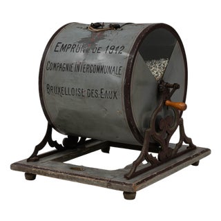 Public Bond Metal Lottery Drum from Brussels Water Company For Sale