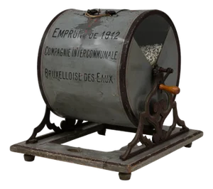 Public Bond Metal Lottery Drum from Brussels Water Company
