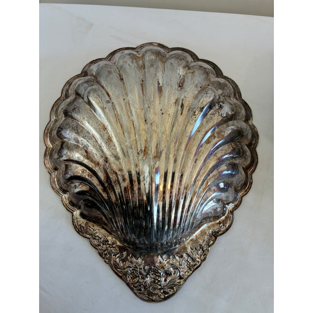 Vintage Godinger Silverplate Shell Dish For Sale - Image 9 of 10