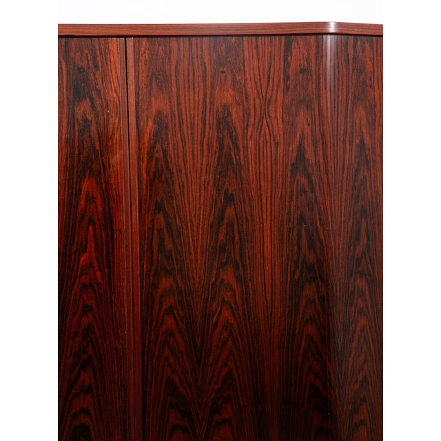 1960s Mid Century Danish Modern Credenza Sideboard Rosewood Tambour Door Drawers For Sale - Image 11 of 12