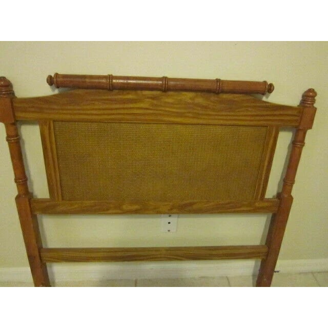 1980s Faux Bamboo Hollywood Regency Twin Headboard Caramel Color For Sale - Image 4 of 6