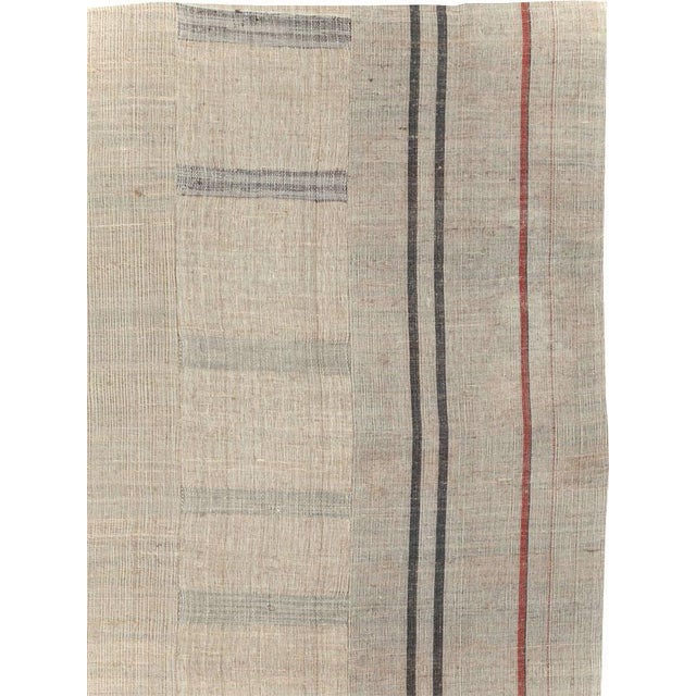 A vintage Turkish flatweave Kilim room size carpet handmade during the Mid-20th Century. Measures: 8' 1" x 12' 5".