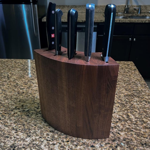 Mid-Century Modern Walnut Knife Block For Sale - Image 4 of 6