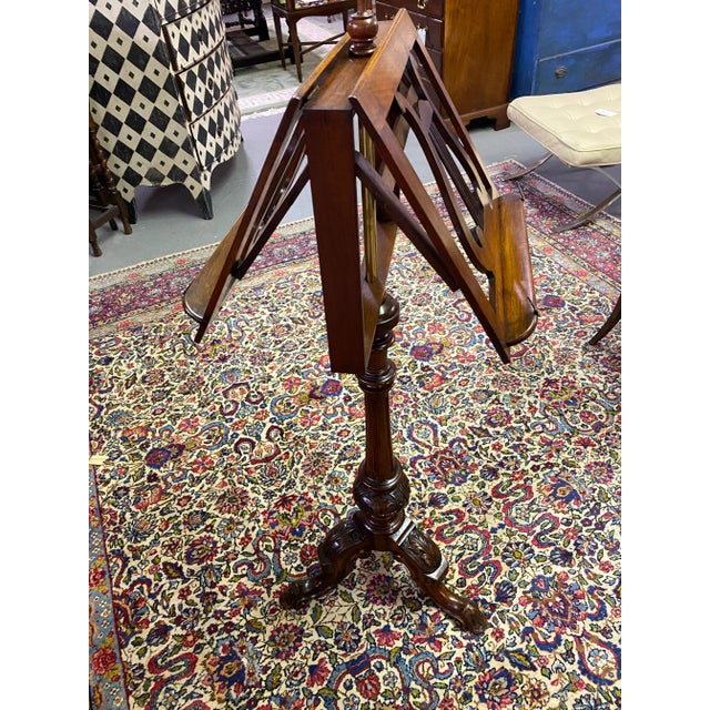 A lovely mid 19thc English duet music stand in fantastic condition. Functional with telescoping adjustment