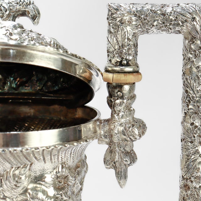 Antique Schofield Repousse Baltimore Sterling Silver Castle Pattern Coffee Pot For Sale - Image 15 of 18