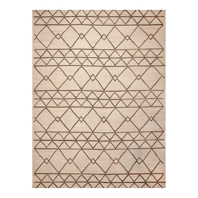 Large Modern Geometric Kilim Rug For Sale