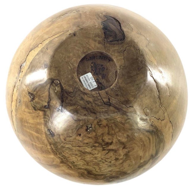 Rustic Terry Harvey Hand-Turned Walnut Vase Signed With Care Cards — Large 11.8" Vessel For Sale - Image 3 of 6