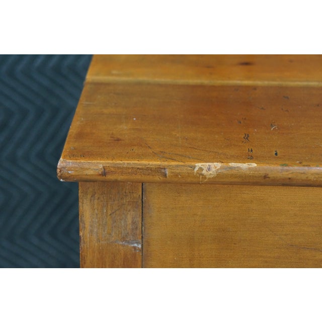 Antique 19th C. Early American Primitive Cherry Side Accent Table Nightstand 29" For Sale - Image 15 of 18