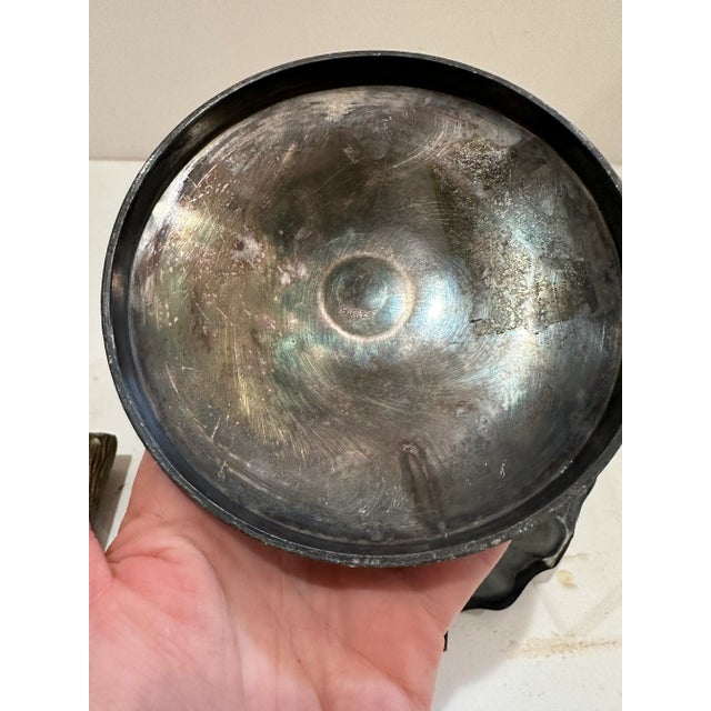 Art Nouveau Pewter Calla Lily Compote – Early 20th Century Elegance For Sale - Image 11 of 11