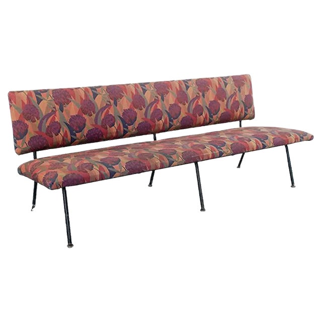 Vintage Floral Fabric & Iron 3-Seat Sofa from Rima, 1970s For Sale