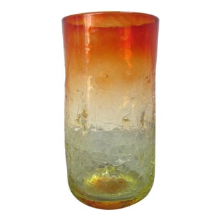 1960's Amberina Crackle Dimpled Glass For Sale