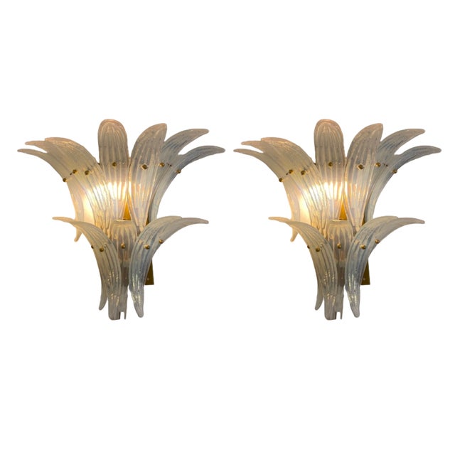 1950s Small Palmette Sconces by Ercole Barovier for Barovier & Toso, 1950s, Set of 2 For Sale - Image 5 of 5