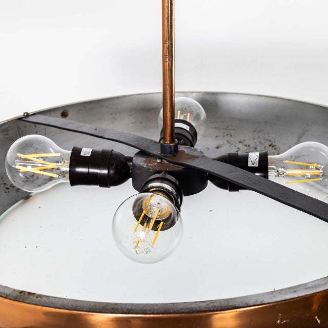 Metal Copper Pendant Lamp by Josef Hurka for Napoko, 1930s For Sale - Image 7 of 8