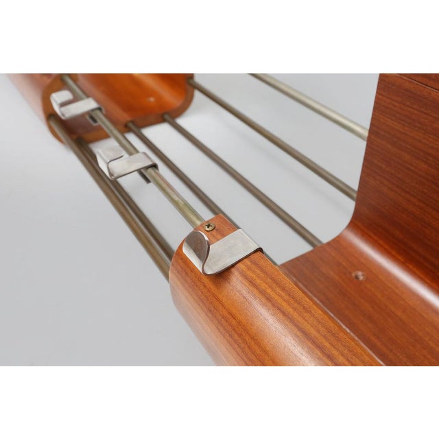 Brown Mid-Century Coatrack in Bent Plywood attributed to De Coene, Belgium, 1960s For Sale - Image 8 of 14