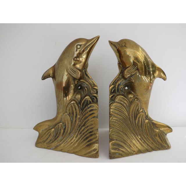 Brass Dolphin Bookends Chairish