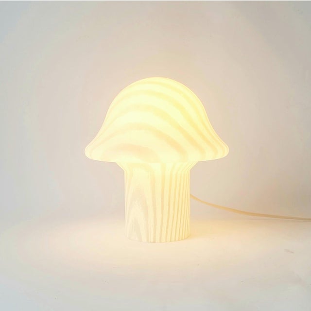 Pair of Mid Century Striped Mushroom Table/Bedside Lamps From Peill & Putzler, Germany, 1970s For Sale - Image 6 of 8