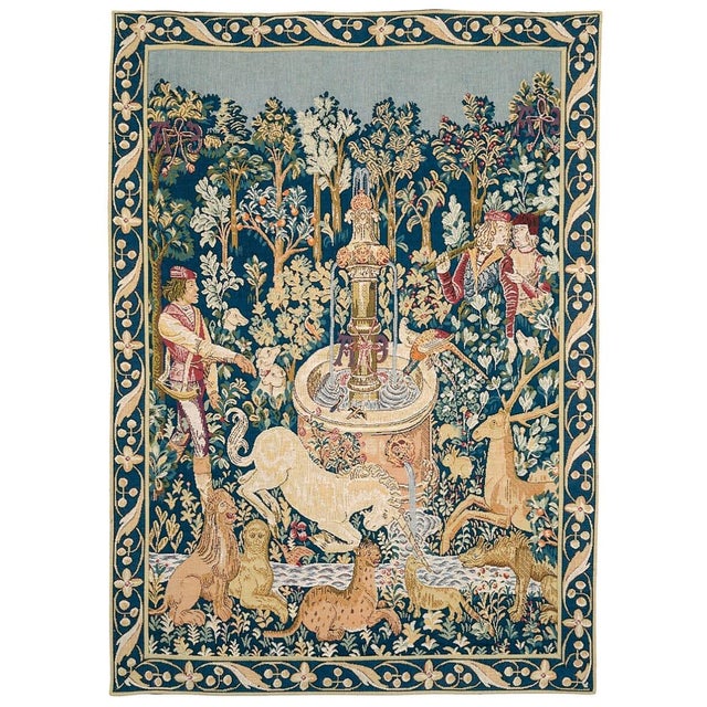 This beautiful tapestry is woven on a jacquard loom by skilled weavers, keeping alive the centuries old tradition of...