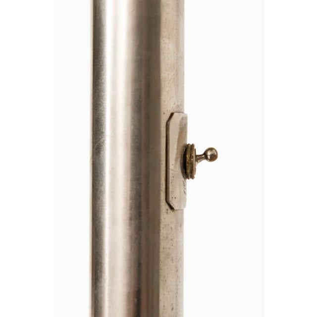 Silver Danish Floor Lamp Uplight Attributed to William Watting, 1950s For Sale - Image 8 of 9