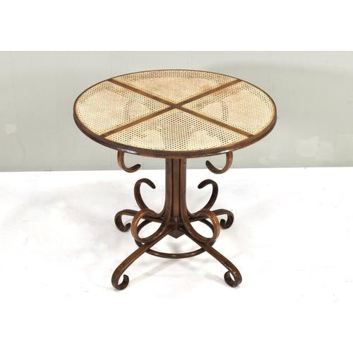 Rococo Bistro Dining Table in Bentwood and Cane by Alvar Aalto for Thonet For Sale - Image 3 of 11
