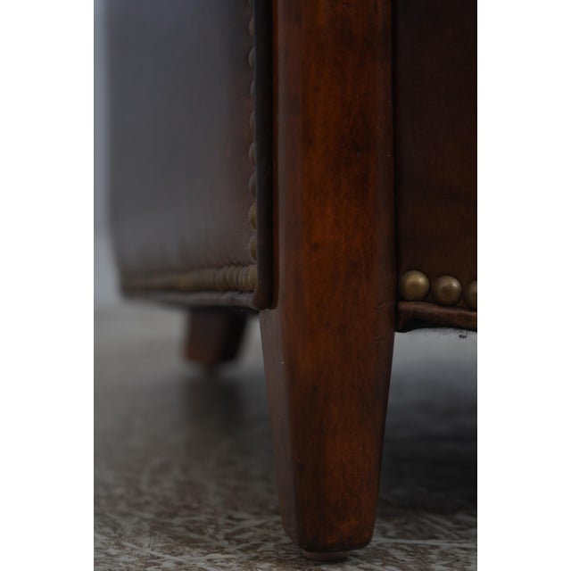 Theodore Alexander Leather & Mahogany Club Chair For Sale - Image 14 of 18