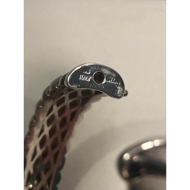 Late 20th Century Italian Sterling Silver Ribbed Bangle Bracelet For Sale - Image 6 of 10