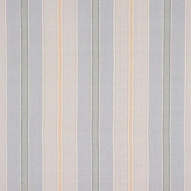 Schumacher X A Rum Fellow Scoop Stripe Fabric in Breeze For Sale