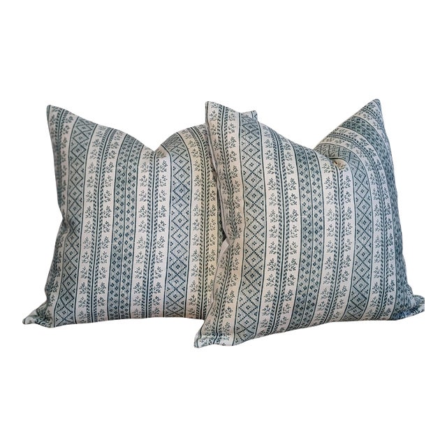 Jasper Dutch Stripe Porcelain 20" Pillows For Sale