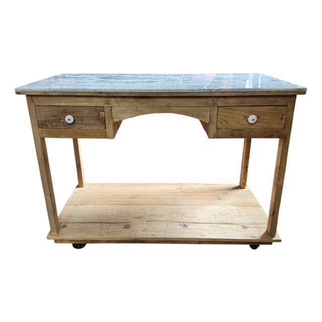 Marble Top Island by Adoorne For Sale