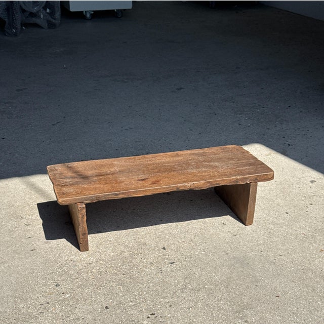 Small Low Bench in Antique Indonesian Teak, 1980s For Sale - Image 18 of 18