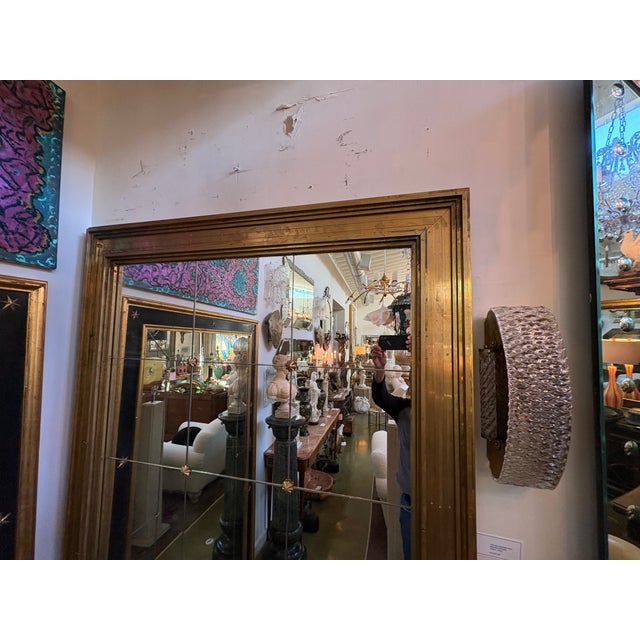 Gio Ponti Monumental Italian Modern Neoclassical Style Bronze Mirror For Sale - Image 4 of 13